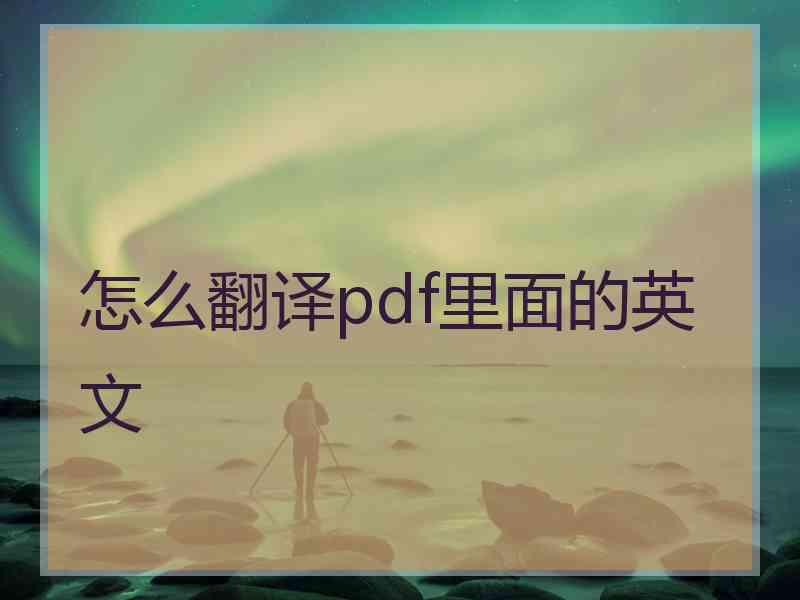 怎么翻译pdf里面的英文