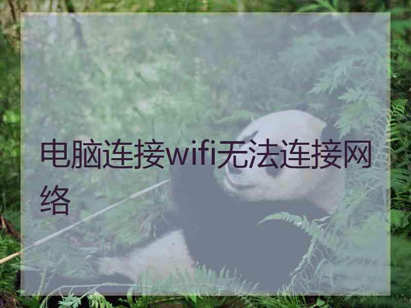 电脑连接wifi无法连接网络