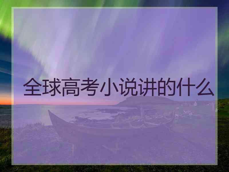 全球高考小说讲的什么