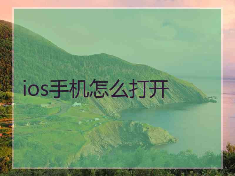 ios手机怎么打开