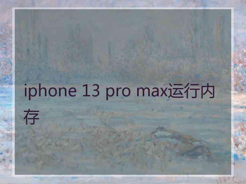 iphone 13 pro max运行内存