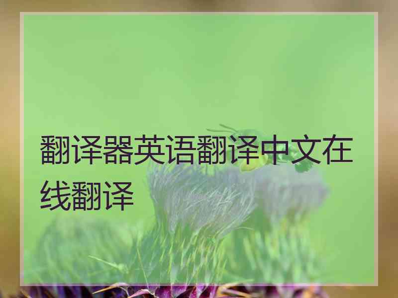 翻译器英语翻译中文在线翻译