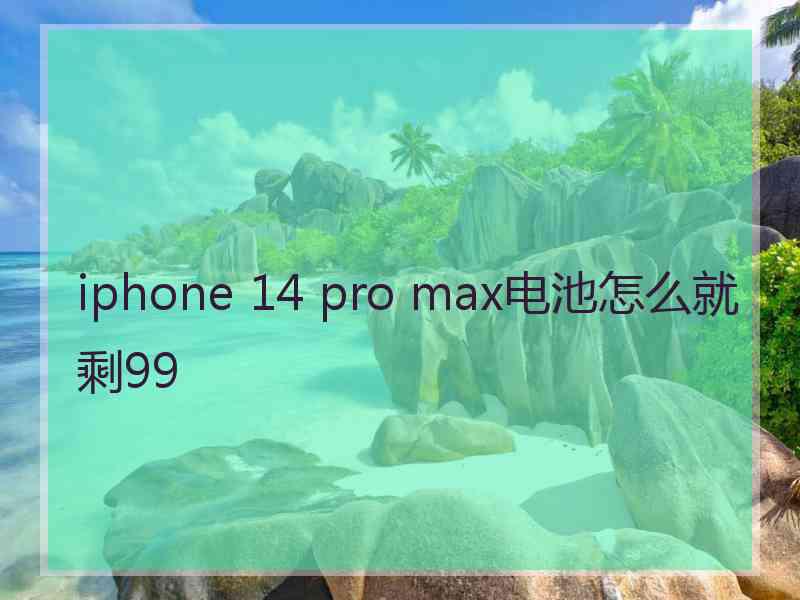 iphone 14 pro max电池怎么就剩99