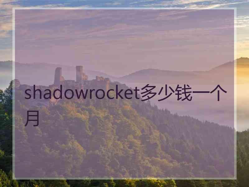 shadowrocket多少钱一个月