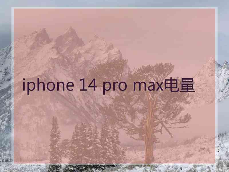 iphone 14 pro max电量