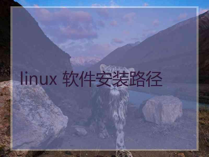 linux 软件安装路径