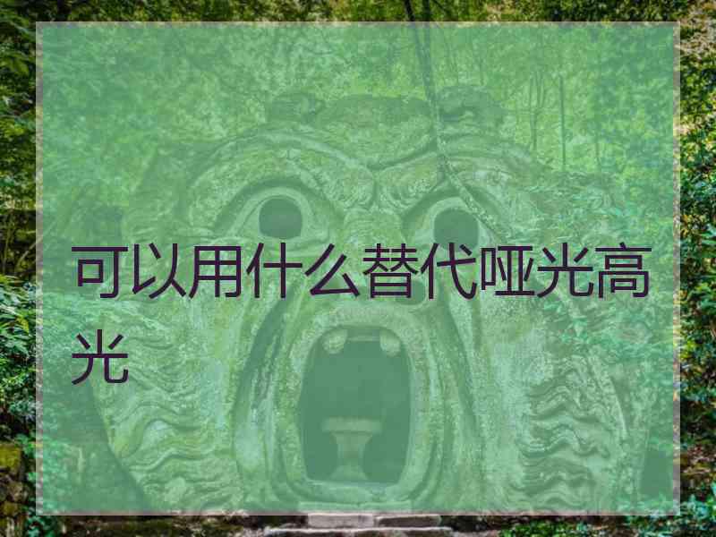 可以用什么替代哑光高光