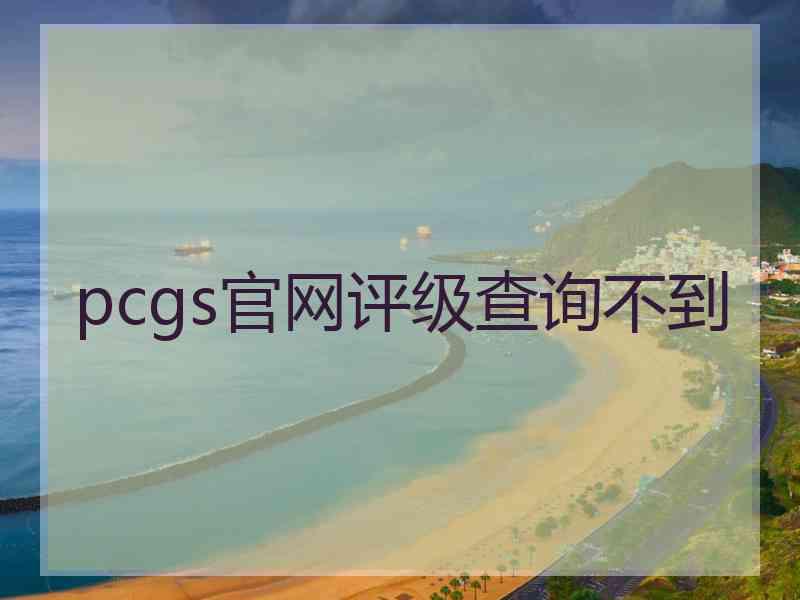 pcgs官网评级查询不到