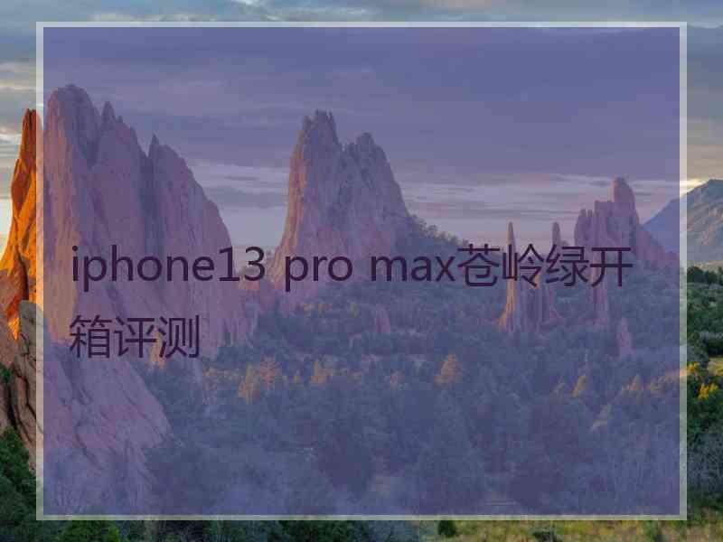 iphone13 pro max苍岭绿开箱评测