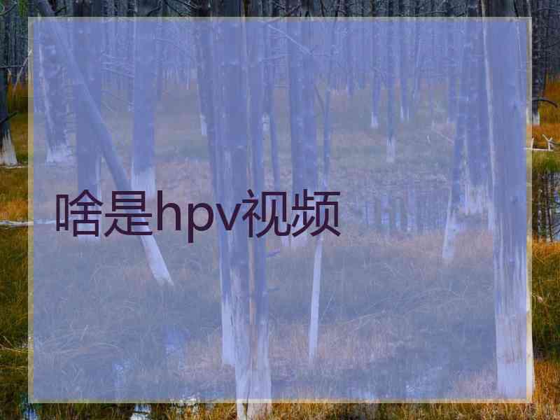 啥是hpv视频