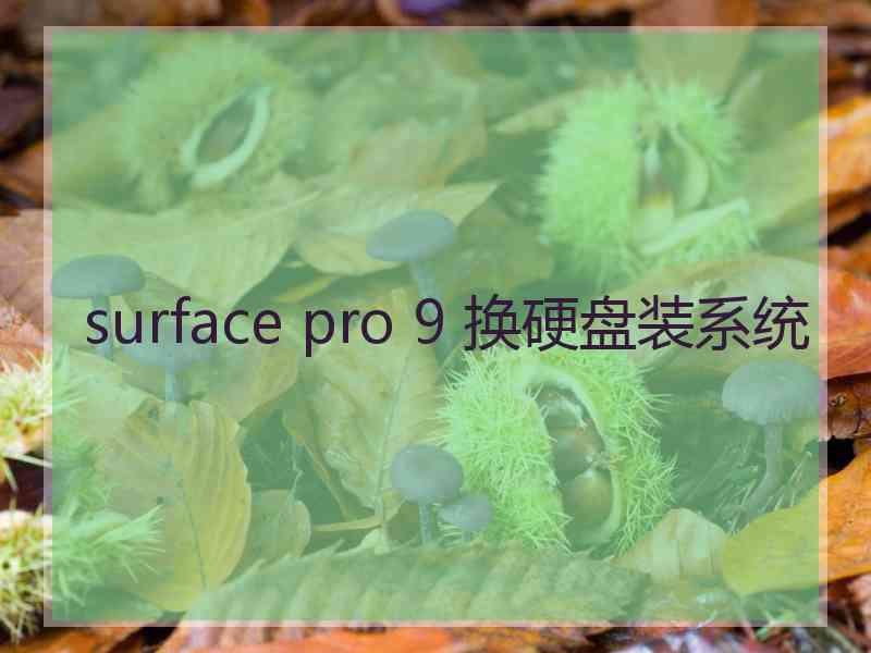 surface pro 9 换硬盘装系统