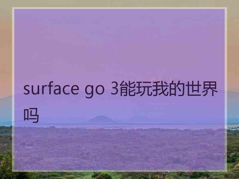 surface go 3能玩我的世界吗