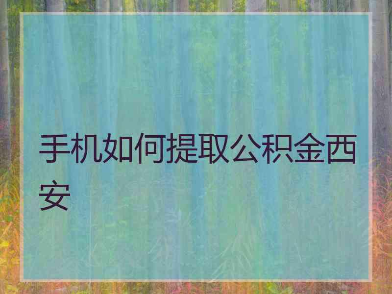 手机如何提取公积金西安