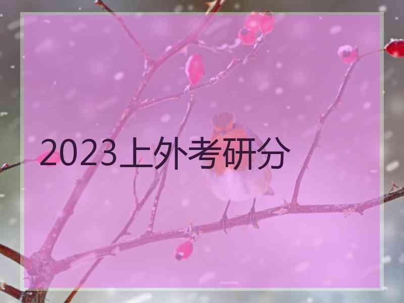 2023上外考研分