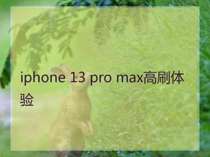 iphone 13 pro max高刷体验