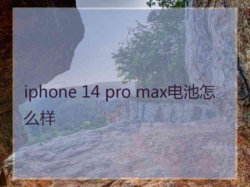 iphone 14 pro max电池怎么样