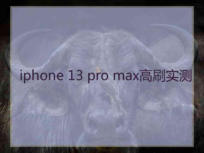 iphone 13 pro max高刷实测