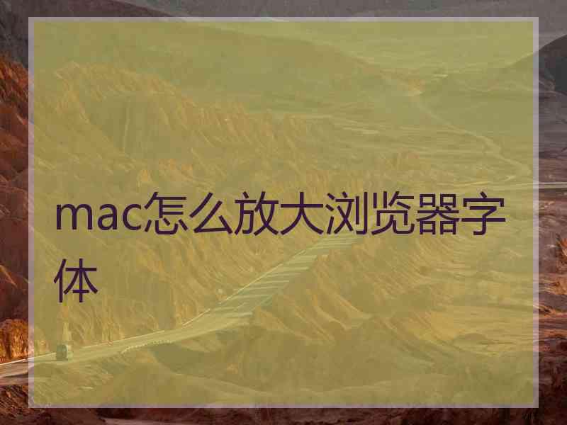 mac怎么放大浏览器字体