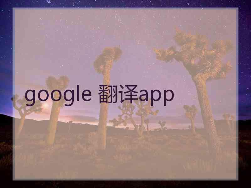 google 翻译app