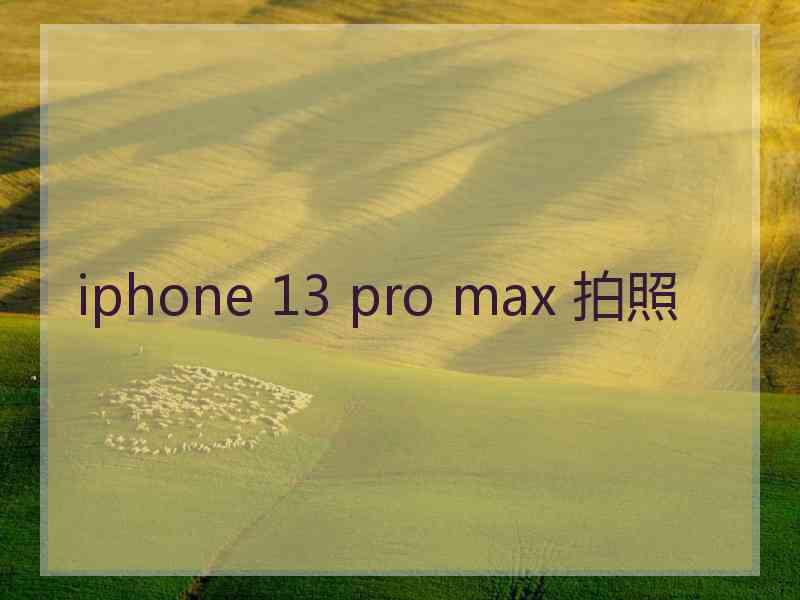 iphone 13 pro max 拍照