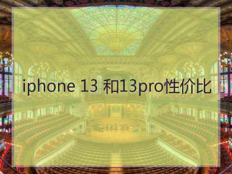 iphone 13 和13pro性价比