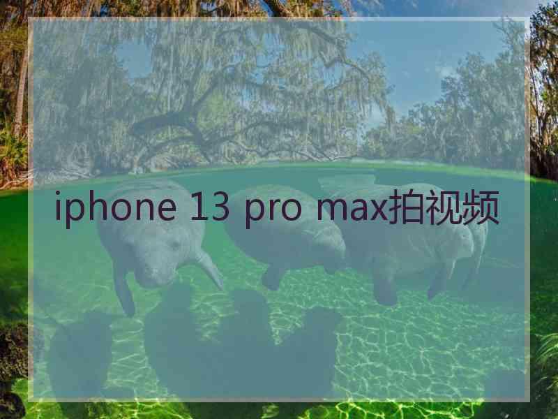 iphone 13 pro max拍视频