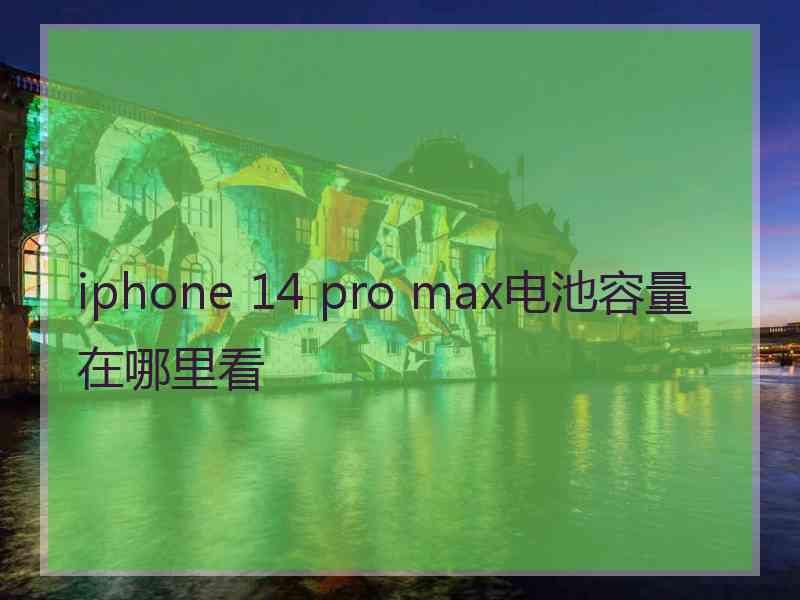 iphone 14 pro max电池容量在哪里看