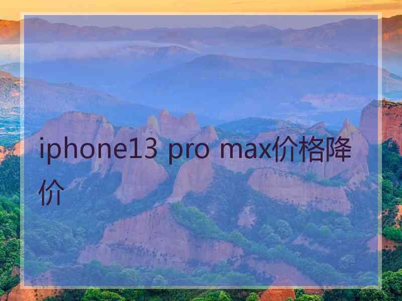 iphone13 pro max价格降价