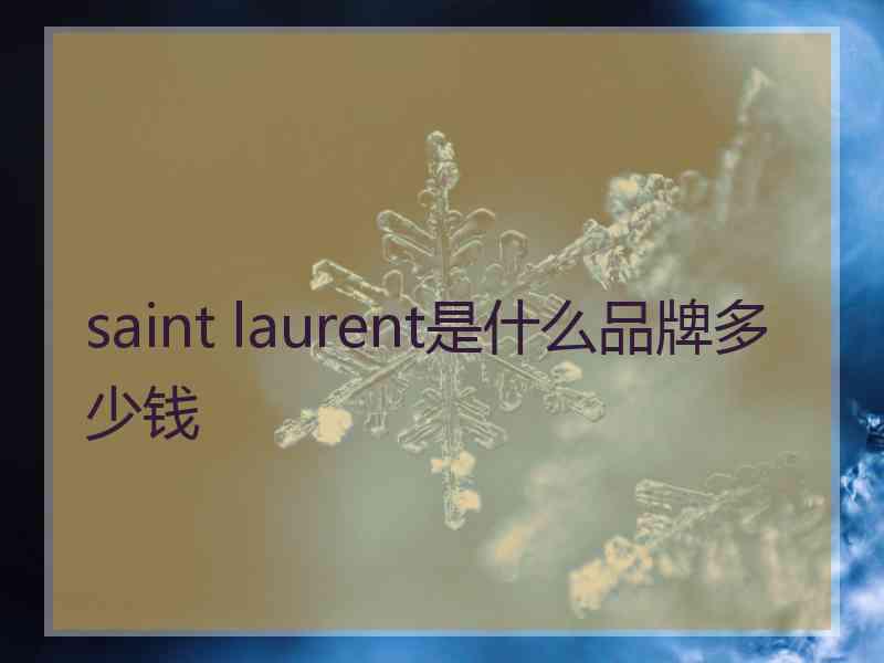 saint laurent是什么品牌多少钱