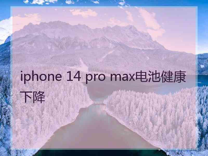 iphone 14 pro max电池健康下降