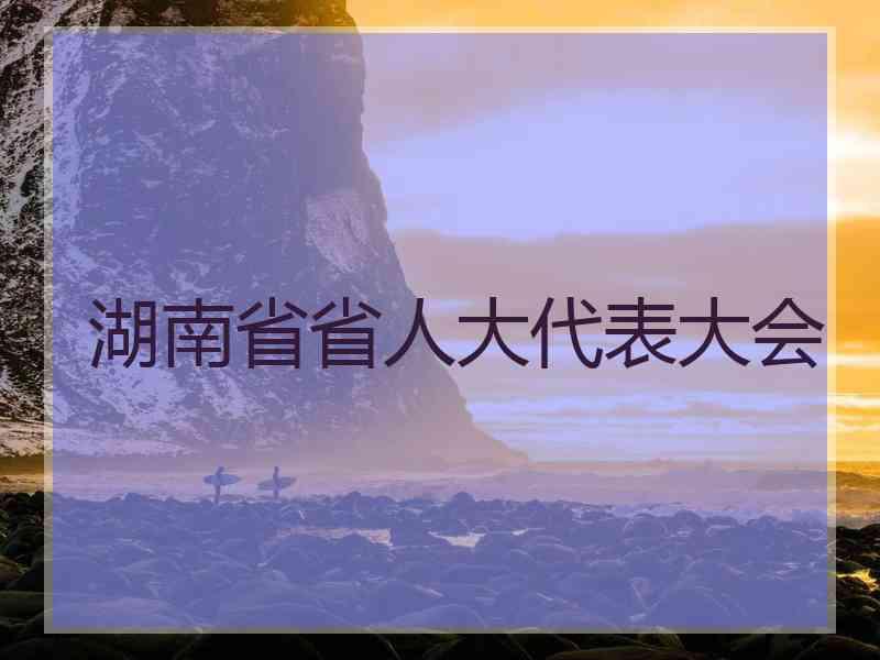 湖南省省人大代表大会