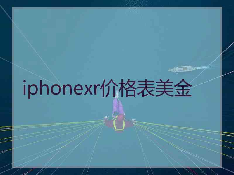 iphonexr价格表美金