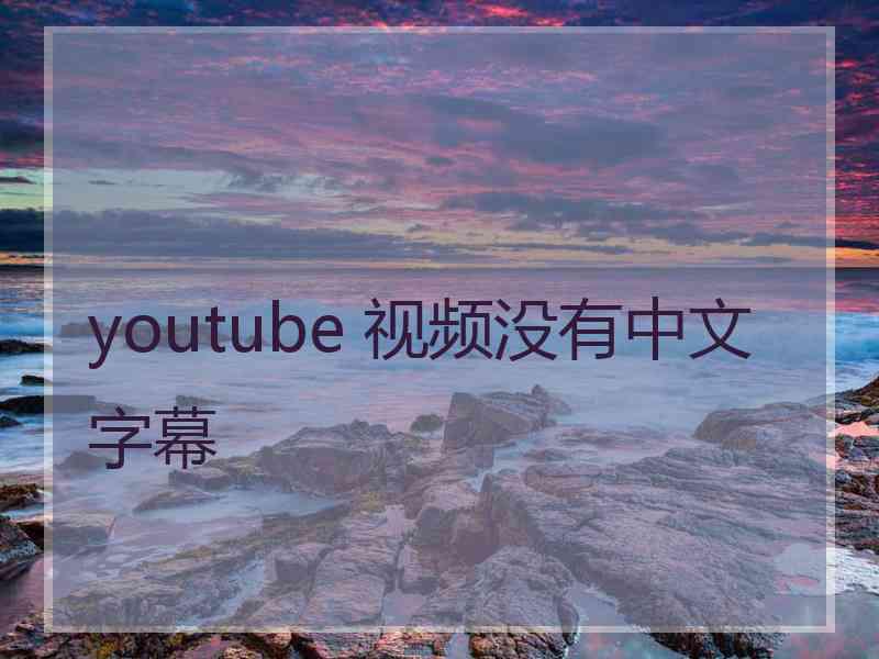 youtube 视频没有中文字幕