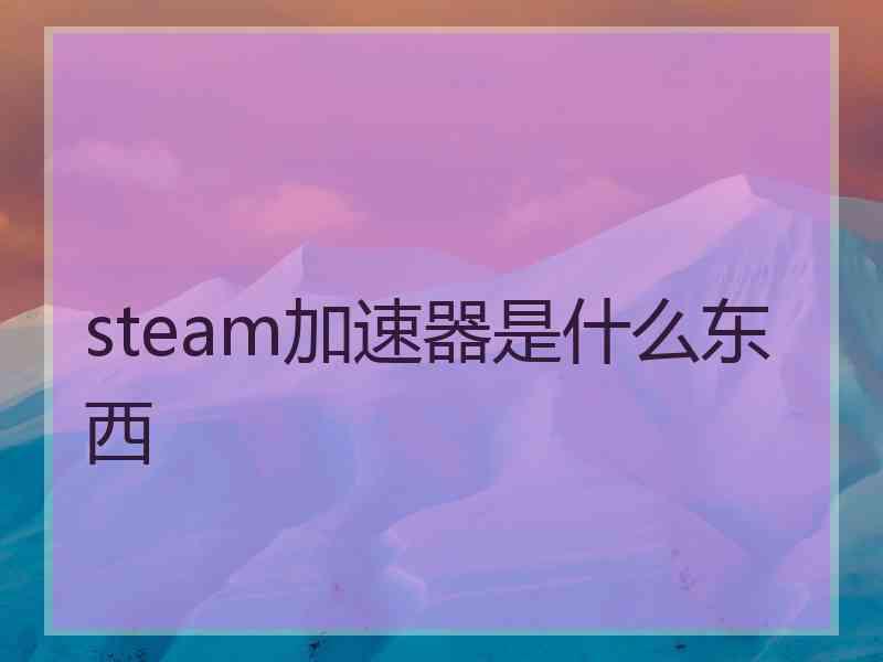 steam加速器是什么东西