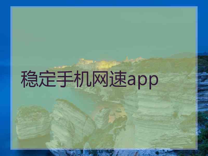 稳定手机网速app