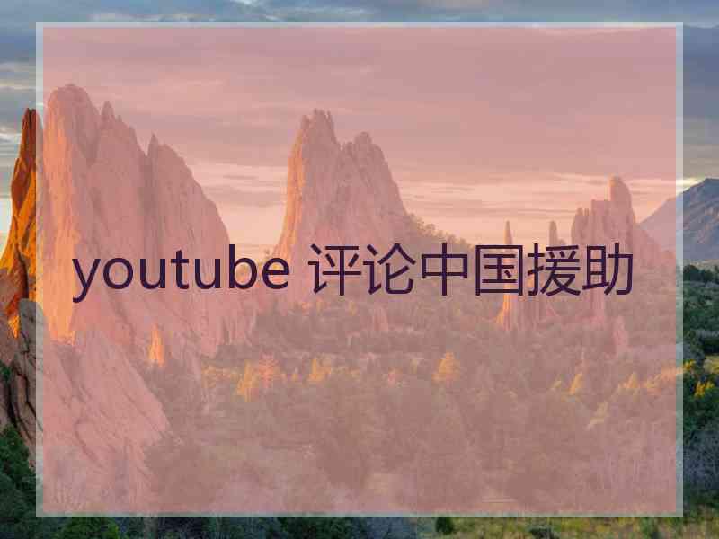 youtube 评论中国援助