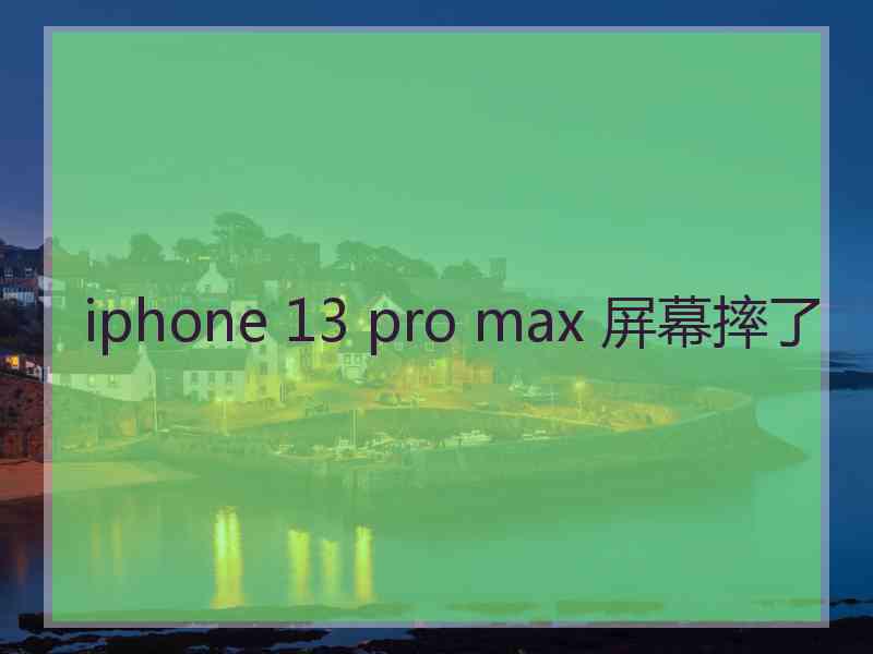 iphone 13 pro max 屏幕摔了