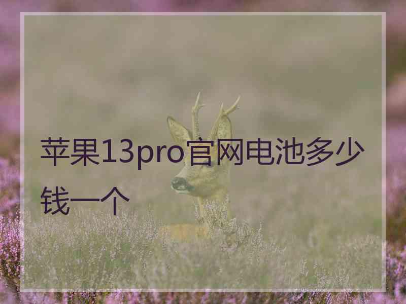 苹果13pro官网电池多少钱一个