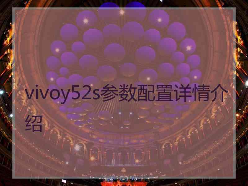 vivoy52s参数配置详情介绍